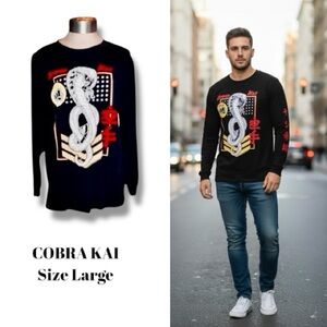 Fifth Sun COBRA KAI Shirt Graphic 100% Cotton Long Sleeve Tee Men’s Size Large